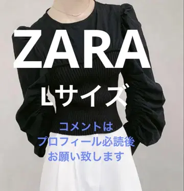 ZARA 블랙 퍼프 슬리브 상의