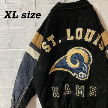 NFL 세인트루이스 램스 90s 올 자수 가죽 바시티 자켓