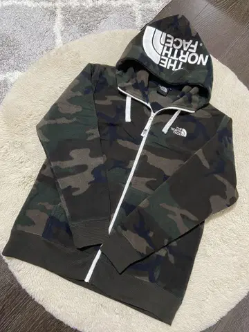새상품급 THE NORTH FACE 카모플라쥬 풀 집업 후드티 S 사이즈