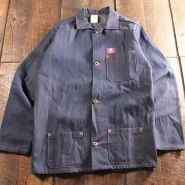 구제 의류 USA GUNG HO 건호 오픈 카라 커버올 데님 자켓 M