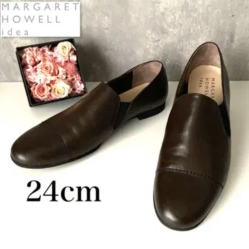 MARGARET HOWELL idea 브라운 가죽 24cm 슬립온