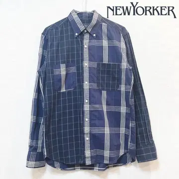 [ 새상품급 ] NEWYORKER 클레이지 패턴 체크 무늬 긴팔 셔츠 M