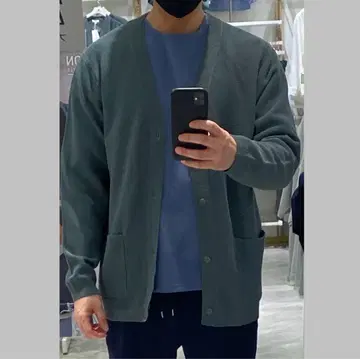 GLOBAL WORK 항균 카노코 코튼 가디건 그린