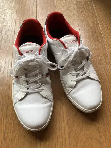 라코스테 화이트 스니커즈 26cm