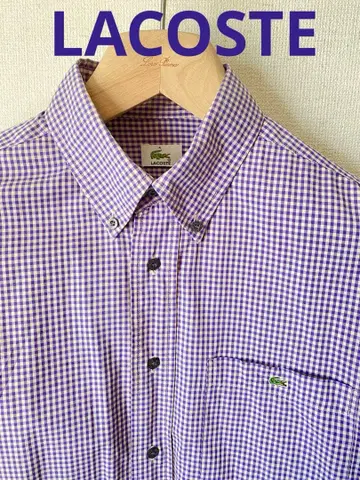 LACOSTE 남성용 깅엄 체크 셔츠
