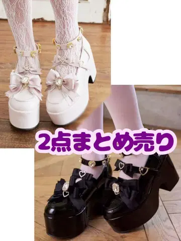 LIZLISA 하트 비쥬 플랫폼 로퍼 핑크 블랙 에나멜