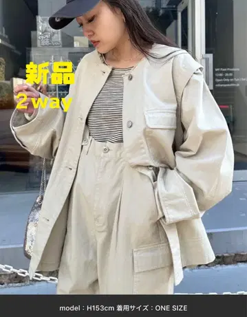 [ 미사용 새상품 ] 차오패닉 티피 멀티 웨이 데님 워크 자켓 FREE
