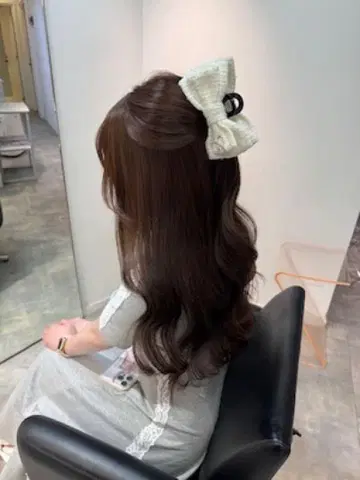 Lumignon L tweed ribbon hair clip