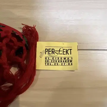 PERFEKT 꽃무늬 빨간색 프린지 숄