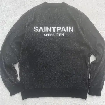 SAINTPAIN 구제 의류 긴팔 티셔츠 백 프린트 한국 가디건