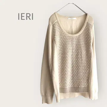 IERI [ M 상당 ] 긴팔 스웨터 오트밀 색상 스팽글 아크릴 모