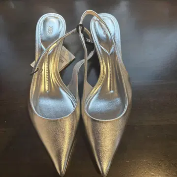 ZARA 메탈릭 슬링백 슈즈 size 36