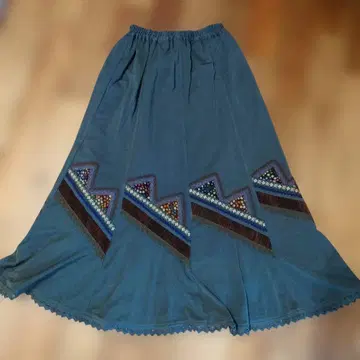 패치워크 플레어 스커트