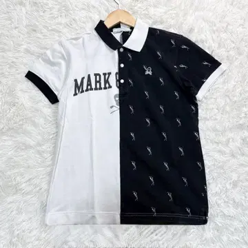 MARK & 피케 셔츠 화이트/블랙 S 골프 최근 모델 해골