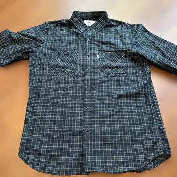 AIGLE 에이글 체크 무늬 워크 셔츠 M 네이비 x 그린 긴팔