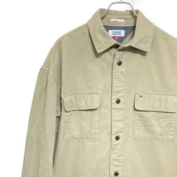 TOMMY JEANS 오버 사이즈 셔츠 자켓 S 베이지 남성용