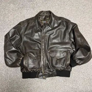 A-2 Leather Jacket 천연 가죽 다크 브라운 플라이트 자켓