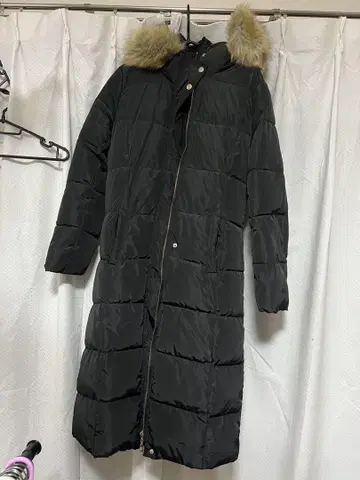 WESTERN STYLE 블랙 롱 다운 자켓