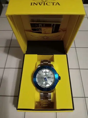 INVICTA 쿼츠 손목시계 파랑 은색