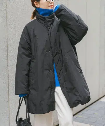 spick&span 스탠드 카라 충전솜 오버 블루종 36