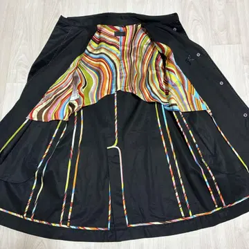 폴스미스 블랙 트렌치코트 멀티 스트라이프 사이즈 40