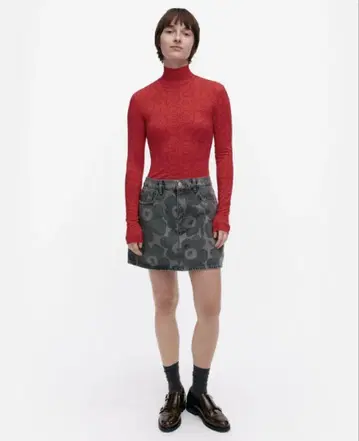 [레어] marimekko 데님 미니 스커트 XS