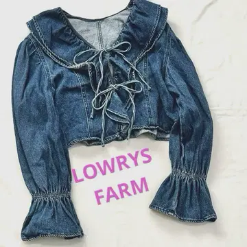 LOWRYS FARM 프릴 데님 블라우스