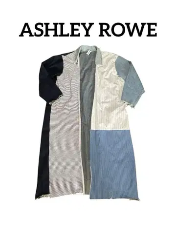 ASHLEY ROWE 데님 재구축 롱 가디건 코트