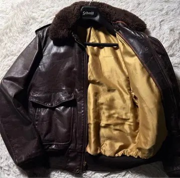 schott 플라이트 자켓 G-1 천연 가죽 브라운 USA