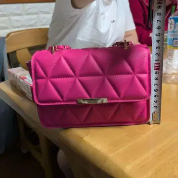 핑크 퀼팅 숄더백