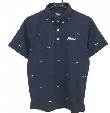 타이틀리스트 반팔 피케 셔츠 네이비 도트 올 패턴 자수 M 사이즈