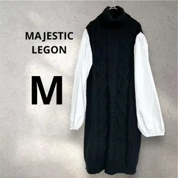 새상품급 MAJESTIC LEGON 블랙 니트 원피스 M 도킹