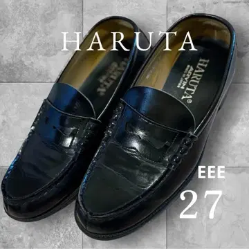 HARUTA 로퍼 27 EEE 하루타 남성용 가죽 신발 상자 블랙