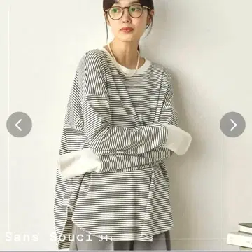 새상품 SansSouci 사수시 보더 풀오버 롱T 코엔
