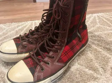 컨버스 하이컷 올스타 플란넬 체크 레드 구제 레어