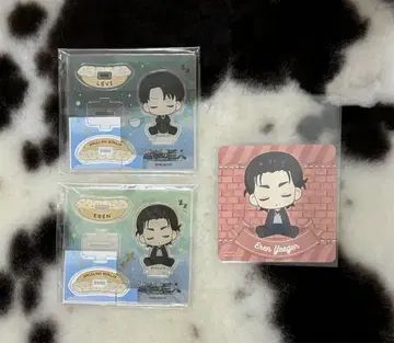 진격의 거인 오야스미 조사병단 엘렌 리바이 아크릴 스탠드 코스터