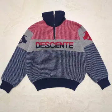 DESCENTE 데상트 니트 스웨터 울 하프 지퍼 남성용