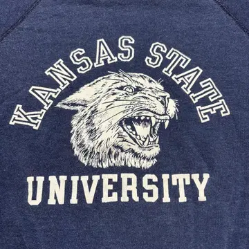 70s 80s USA 래글런 칼리지 프린트 맨투맨 Kansas