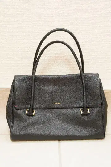 새상품급 Paul Smith 블랙 가죽 토트백
