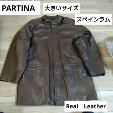 PARTINA SELECTED 빅 사이즈 가죽 자켓 코트