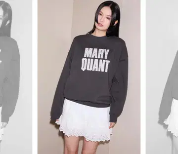 MARY QUANT 그레이 로고 맨투맨