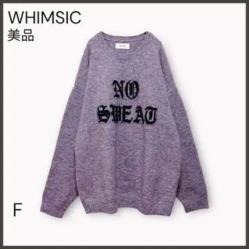 [ WHIMSIC 위임직 ] 로고 니트 풀오버 / 새상품급 / 퍼플 믹스
