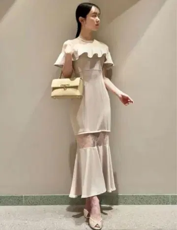 snidel 시어 데콜테 머메이드 드레스