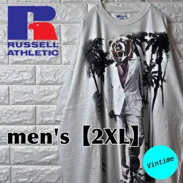 AL15 [RUSSELL] 프린트T셔츠 [남성용XXL] 화이트