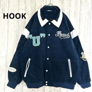 후크 HOOK 코듀로이 바시티 자켓 [ XL ] 로고 아우터 자켓 네이비