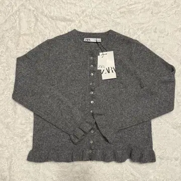 ZARA 프릴 니트 가디건 그레이