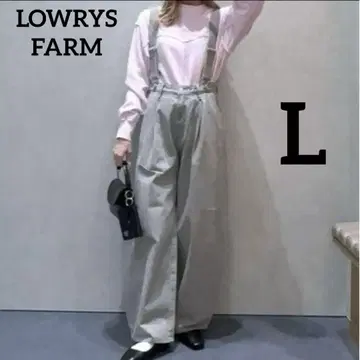 [ 새상품급 ] 로리즈팜 서스펜더 커브 데님 L 살로펫 그레이 와이드
