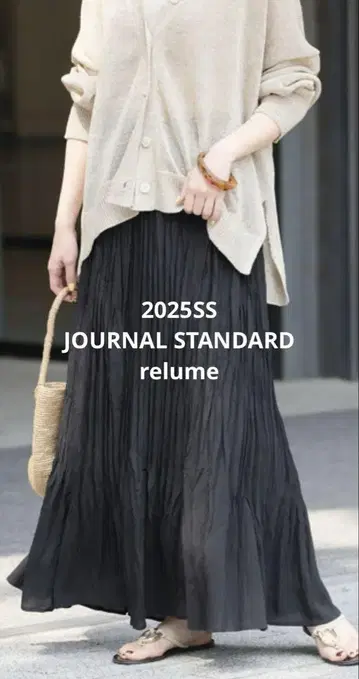 JOURNAL STANDARD relume 크레이프 플리츠 스커트 블랙