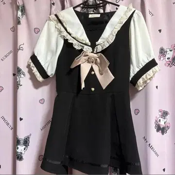 리즈리사 LIZLISA 세일러 카라 셋업 상의 블랙