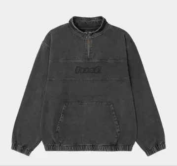 HUF 다크 그레이 집업 하프 넥